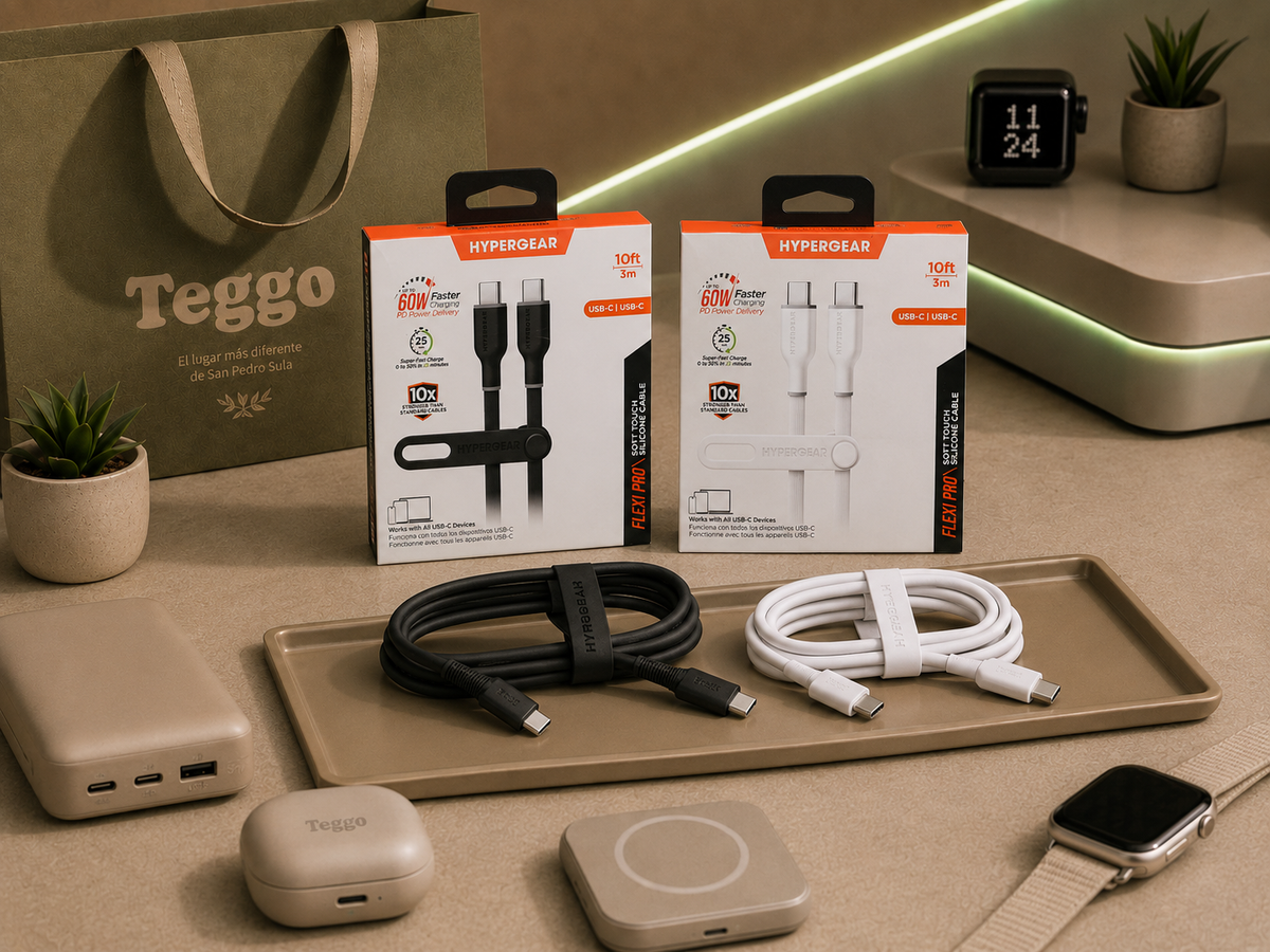 Cable USB-C a USB-C HyperGear Flexi Pro 60W de 3 metros