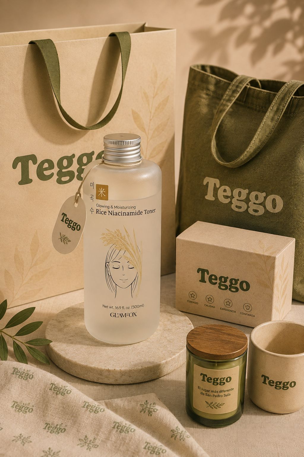 Tónico Facial de Arroz y Niacinamida GLAMFOX – 500 ml